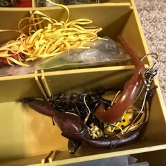 Vintage Magnum by Plano Double Sided Fishing Tackle Box 15″ x 11″ With VTG Lures