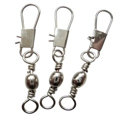 20pcs 3.5cm Fishing Connectors Barrel Swivel with Safety Snap, High Strength