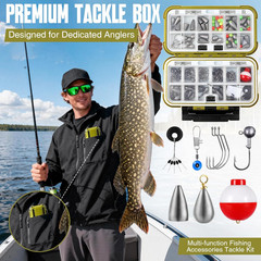 187/343Pcs Fishing Accessories Kit, Organized Fishing Tackle Box with Tackle Inc