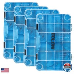 Goloni 3700 Fishing Tackle Box Clear 4 Pack with Removable Dividers