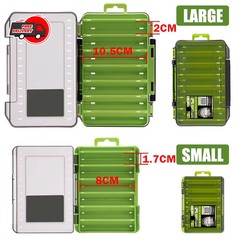 Fishing Tackle Box 14 Compartments Double-Sided Lure Hook Storage Organizer Case