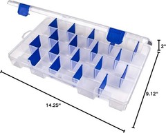 Outdoors Fishing Tackle Box W/ Anti-Rust Dividers 36 Compartments Clear