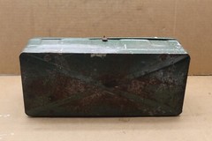 VINTAGE GREEN METAL FISHING TACKAL BOX TOOL BOX LURES STORAGE CHEST