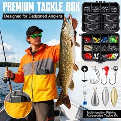 187pcs fishing accessories kit with tackle box fishing hooks sinkers weights …