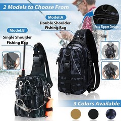 Aertiavty Compact Fishing Tackle Bag, Fishing Bag with Tackle Box and Rod Hol…