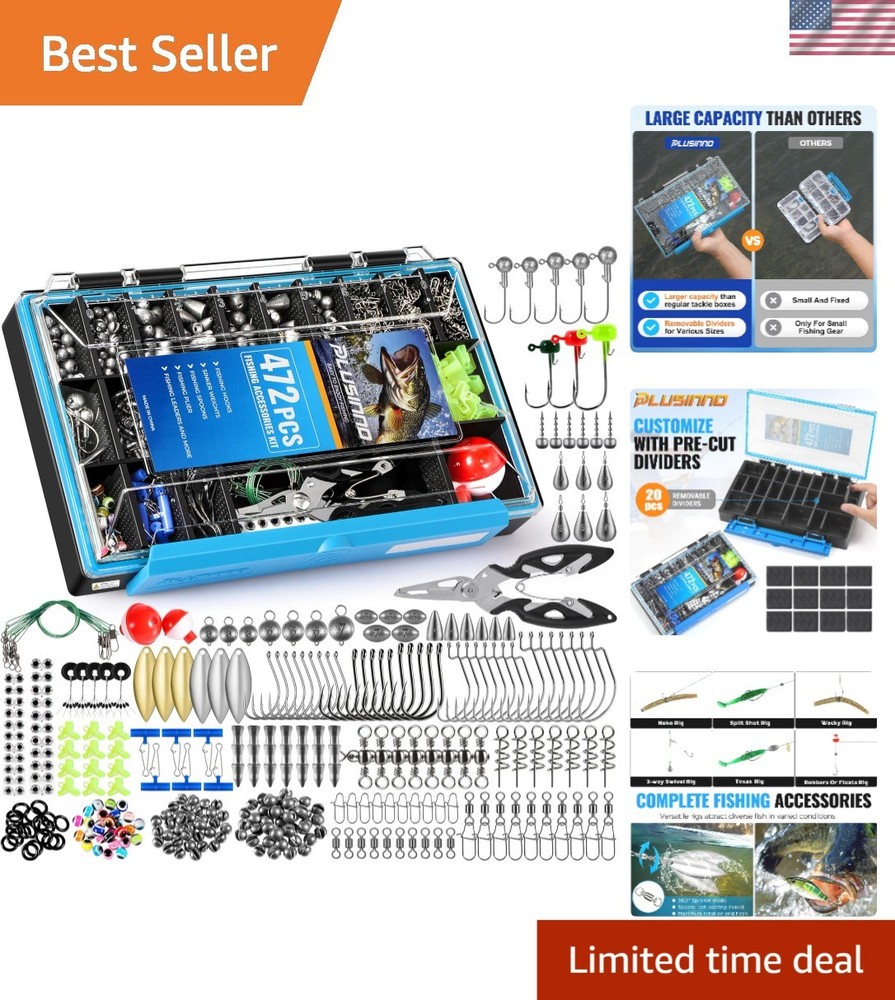Comprehensive 472PCS Fishing Gear with Waterproof Box – Perfect Gift for Men
