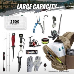 Water-Resistant Fishing Backpack with Rod Holder & Ergonomic Straps – Khaki