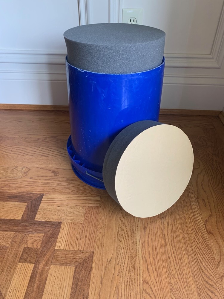 2- Extra Thick Foam Pad 10″ x 2.5″ Round 5 Gal. Bucket Lid Seat Adhesive Back