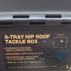 Vintage Gamefisher (Sears Roebuck) 6-Tray Hip Roof Tackle Box #634437
