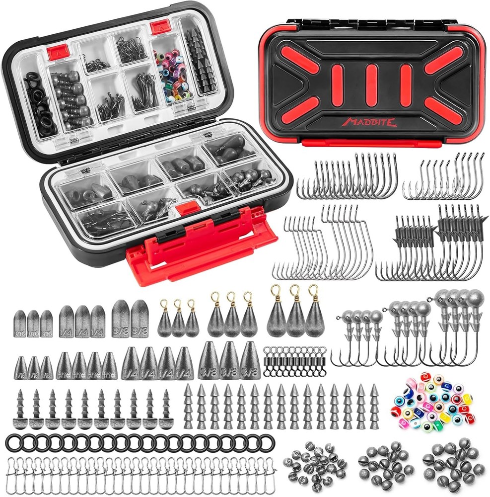 Compact Fishing Tackle Kit with Lures – 182/265/400pcs Freshwater Gear