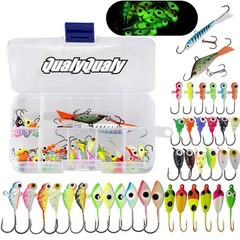 QualyQualy Ice Fishing Jigs Kit 38-72Pcs Ice Fishing Lures for Walleye Perch …