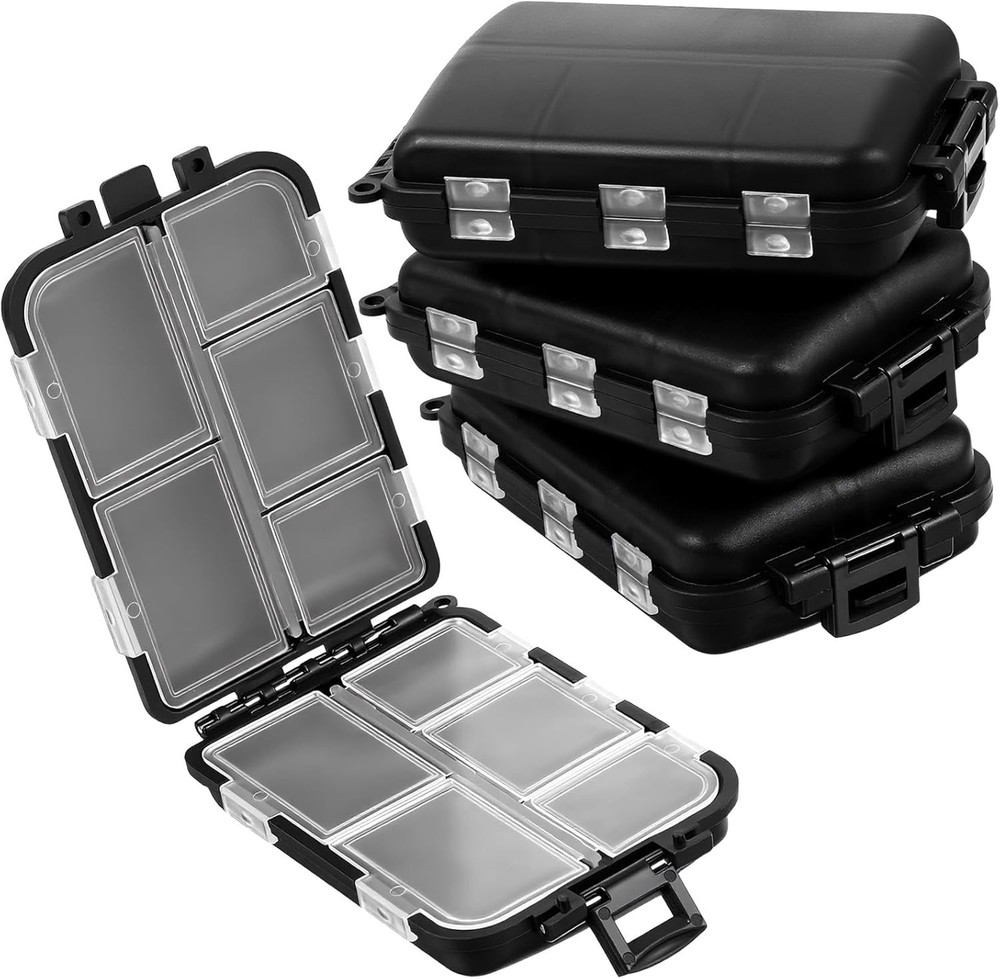 4pcs Pocket Tackle Box Mini Hard Plastic Tackle Boxes Small Fishing Tackles Box