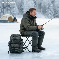 THKFISH Large Capacity Fishing Hunting Backpack Chair with Rod Holder
