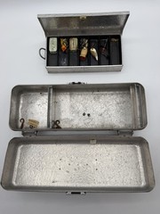 Vintage UMCO Model 20 and Model 10 Combo Tacklebox W/ Fishing Lures Metal Box