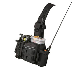 Black Fishing Tackle Backpack, Fishing Crossbody Bag, Fishing Tackle Organizer