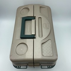 PLANO 8600 Vintage Large Fishing Tackle Box 6 Tray Green Tan Hard Case Made USA