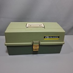 VINTAGE PLANO 6300N 6300 N TWO TONE GREEN 3 TRAY TACKLE BOX