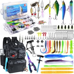Fishing Backpack Sling Bag 24L with Tackle Boxes, Rod Holder & Lures Kit – Camo