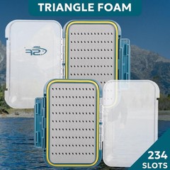 Large Waterproof Fly Box For Fly Fishing Double Sided Clear Lid Ice Fishing J…