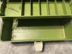 Old Pal Woodstream 1060 Vintage Fishing Tackle Box 3 Trays, Green