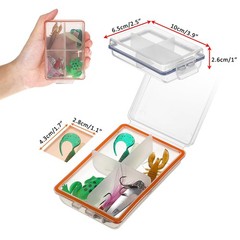 JUXYES Plastic Small Fishing Tackle Box Organizer with 4 6 Pack, transparent