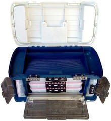 Portable Fishing Tackle Storage Box with Three Stowaway Utility Compartments