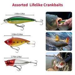 GOANDO Fishing Lures Kit for Freshwater Bait Tackle Bass 78pcs, 78
