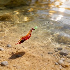 Artificial Soft Shrimp Lure With Silicone Body Hook and Swivels for Fish