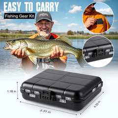 Fishing Tackle Box Kit with 187 343 Pieces Stainless Steel Hooks Weights Sinkers