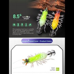 UV Glow Squid Jig 5.5cm 8.9g TPE Soft Legs and Rattling Beads for Night Fishing