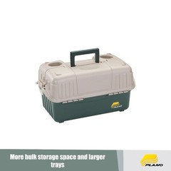 6-Tray Hip Roof Tackle Storage Box with Large Capacity in Green and Sand