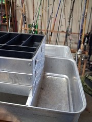 Vintage Umco Model 204-A, 3-Tier Hammered Aluminum Tackle Box