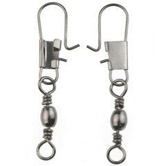 20pcs 3.5cm Fishing Connectors Barrel Swivel with Safety Snap, High Strength