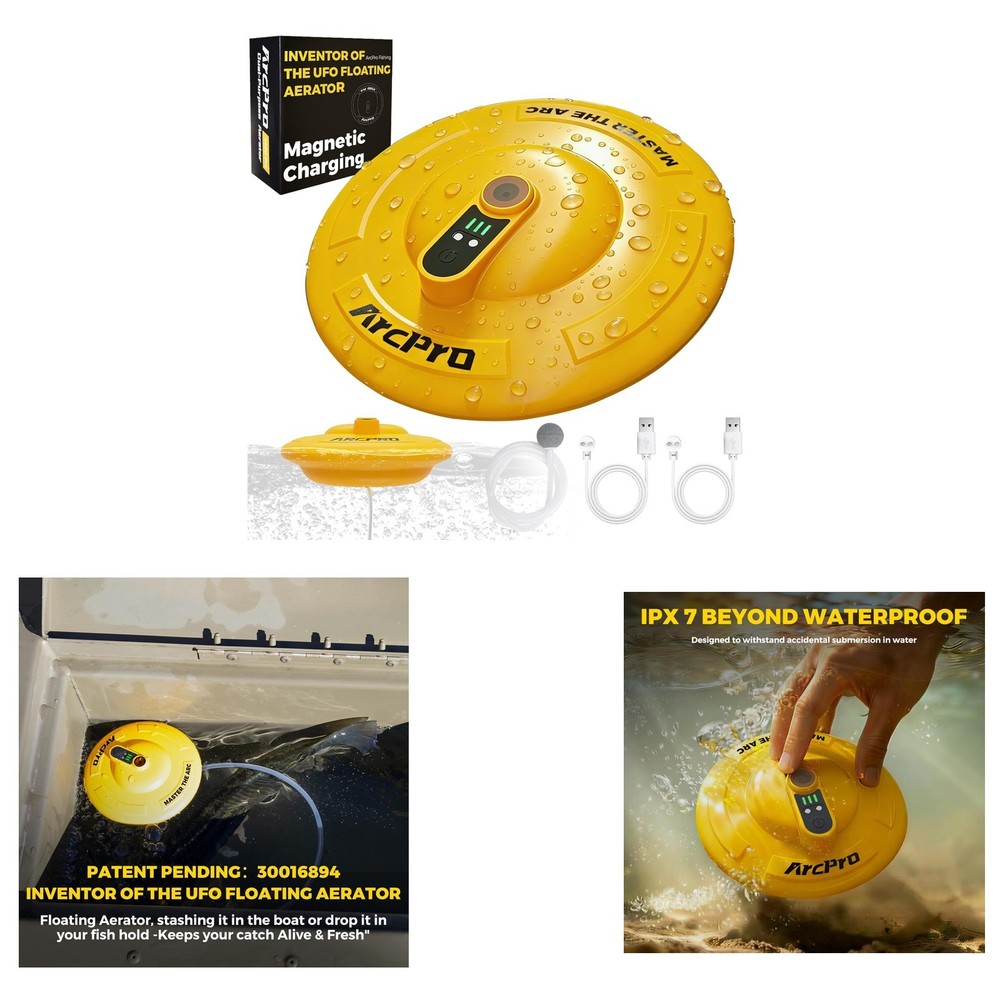 Floating Rechargeable Bait Bucket Aerator Waterproof with Magnetic Charging