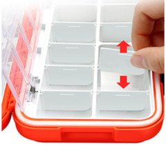 Waterproof 2-Sided Fishing Tackle Box/ Storage Box 7.1oz, Nice Compact Design