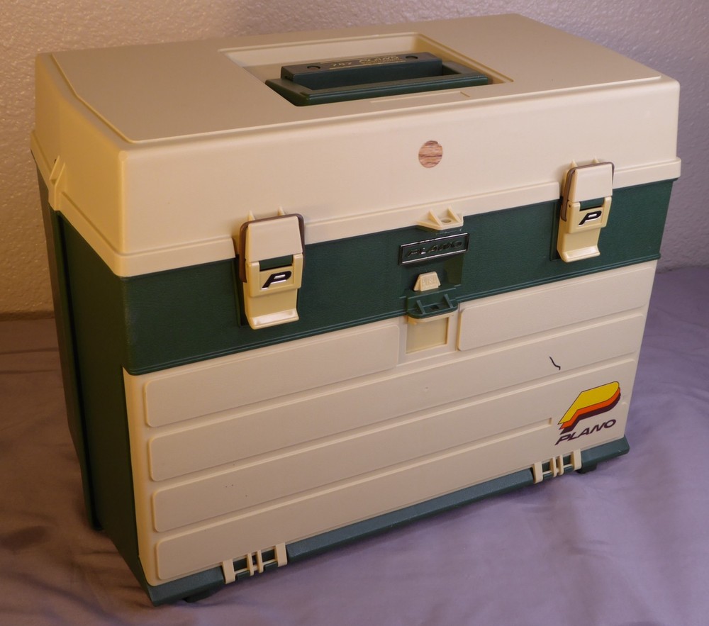Vintage Plano 787 Fishing Tackle Box Organizer Storage w/ 4 Drawers Made In USA