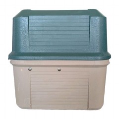 Vtg XL WOODSTREAM 3 TRAY Green/Brown FISHING TACKLE Box, TRUNK Style+Salmon Pen!