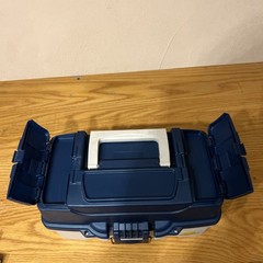PLANO Fishing Tackle Box, Model 6202 Blue & Tan 14″x8″x8″
