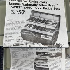 Swift 1,000-Piece Tackle Set and a “Double-Decker” Tackle Box. Vintage 1986 NOS