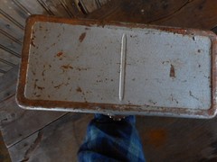 Vintage Fishing Tackle Box Shelf Silver Sport King Fisherman Rusted