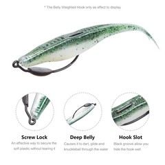 Fishing Bait Soft Plastic Lures 30 Pcs, Weighted Hooks 10 Pack & 40-Piece Set…