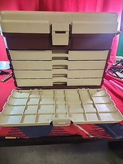 Plano 758 Large Tackle Box Storage Fishing 4-drawer W/Contents Deep top USA