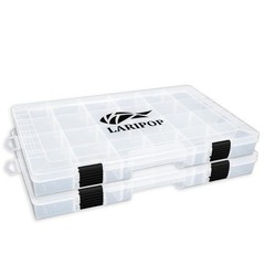 2-Pack 3700 Fishing Tackle Boxes, Clear Plastic Storage Trays with Adjustable…
