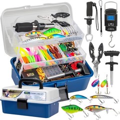 85-413PCS Lot Fishing Accessories Lures Gear Bass Bait Hooks Tackle Box Set Kit
