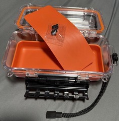 Plano PLAM1452W Waterproof Crushproof Tackle Box Case Orange Clear