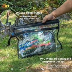 KASTONG 2 Layer Water-Proof Fishing Bait PVC Clear Storage Bag Tackle Set 3 Medi