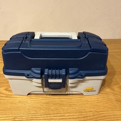 PLANO Fishing Tackle Box, Model 6202 Blue & Tan 14″x8″x8″