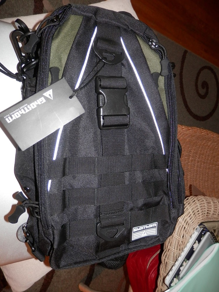 Ghosthorn Fishing Backpack Tackle Sling Bag Black Green MultiPurpose Fathers Day