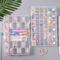 Elegant 36-Compartment Bead Storage Box, Clear with Customizable Dividers