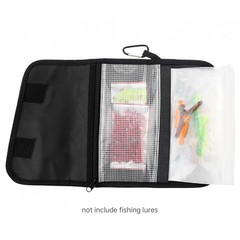 6-Pocket Nylon Soft Bait Bag, Portable Fishing Lure Pouch, New US Stock